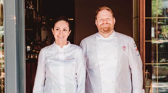 Marie-Églantine DELCHER, Cheffe de « La passerelle » reçoit le Chef Clément Leroy